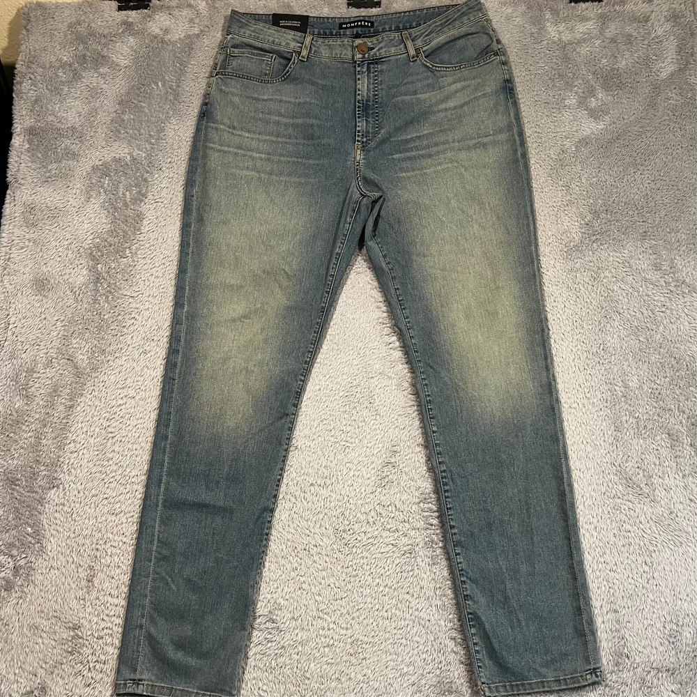 Monfrere Deniro Slim Straight Jeans Palermo Blue‎ Mens 36x33 Tag 38